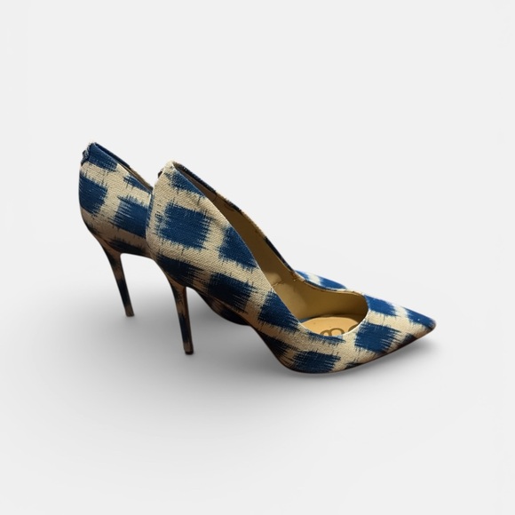 Sam Edelman Women’s Blue and White fabric Patterned  Shoes size 9 - Picture 2 of 5